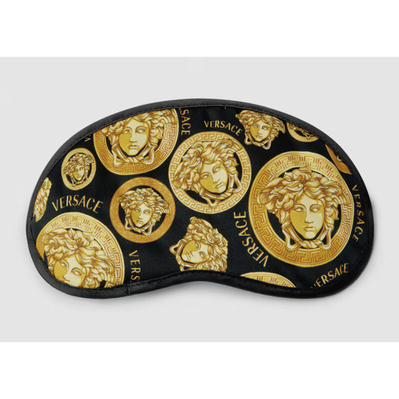 New Authentic Versace Home Medusa Sleep Mask Black Gold - Picture 1 of 3